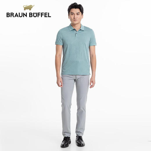 BRAUN BUFFEL/布兰施男士轻奢印花短袖POLO衫舒适百搭翻领短袖T恤 商品图4