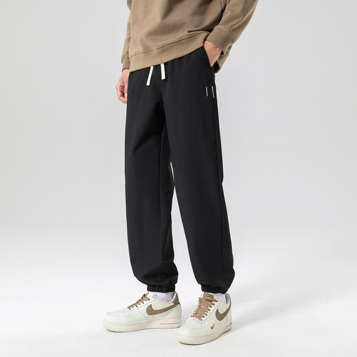 gxgjeans男装【肌理感】男士休闲裤25夏款抽绳系带束脚裤舒适百搭通勤卫裤男K&C 商品图4