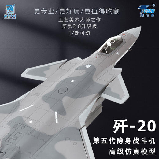 【中航工业官方正品 长春航展、九三阅兵纪念品】 特尔博-1:48歼20隐形战斗机飞机模型丨合金仿真军事模型丨收藏精品丨送礼佳品丨家居摆件 商品图5
