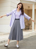 2025 新款 灰色高腰百褶裙 中长款 学院风 减龄半身裙 商品缩略图1