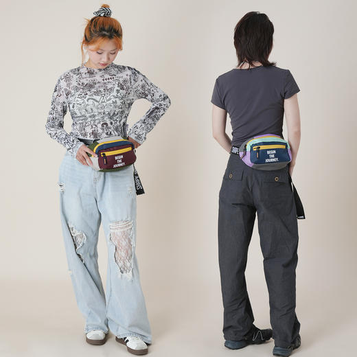 趁早即刻出发腰包撞色拼接斜挎小包轻便户外跑步运动防泼水胸包 商品图2