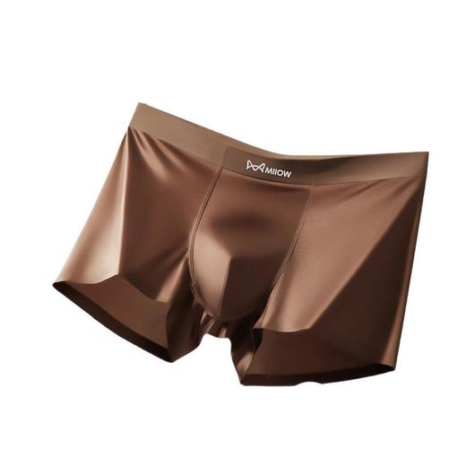 【猫人品牌现货直发】纵享丝滑！抑菌7A冰丝男士内裤无痕透气蚕丝内衬丝滑中腰平角裤 商品图4