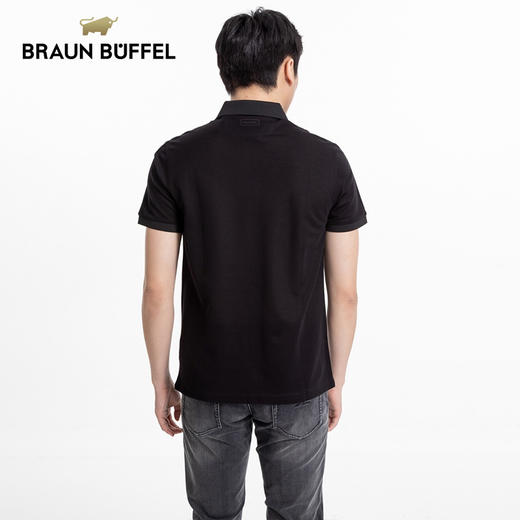 BRAUN BUFFEL/布兰施男士简约商务翻领短袖T恤男POLO衫休闲上衣 商品图3