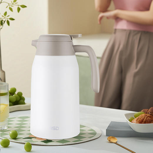 【自营】 爱仕达 风华系列不锈钢真空保温壶 304不锈钢 真空保温 2L 白色 商品图1