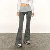 Ariseism 美式翻腰修身白色微喇叭裤女春季新款运动瑜伽阔腿裤子 商品缩略图1
