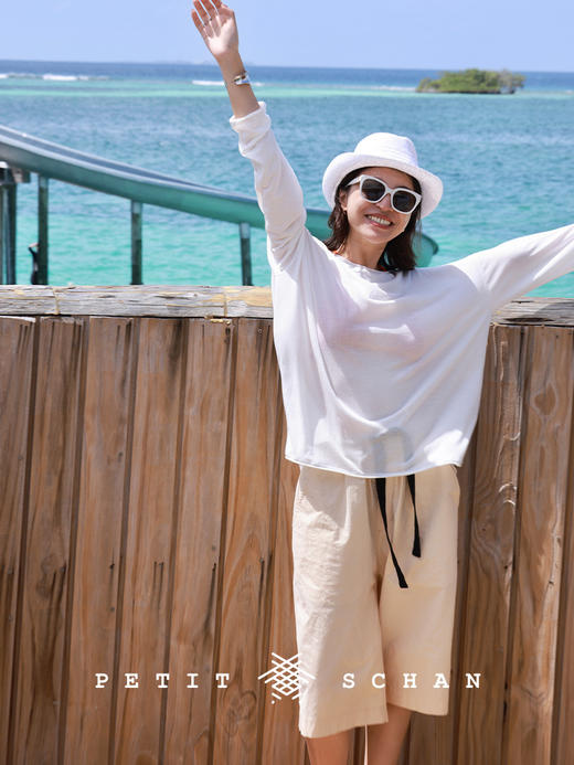 PETIT SCHAN小闪 CLO#860 Plain description 素写 棉混纺轻薄长袖T恤防晒衫 商品图5