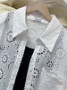 七夕福利-NO退【超值新品】垫肩可拆-重工镂空刺绣翻领宽松大版上衣（不含吊带）-喜出 商品缩略图4