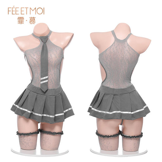 【情趣内衣】霏慕 甜酷学姐网袜制服衣裙套装7441 商品图9