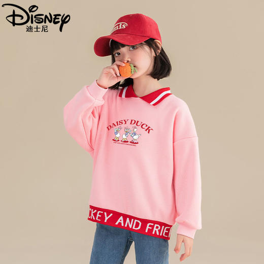 迪士尼女童卫衣冬季加绒厚款儿童冬装女孩上衣中大童衣服潮酷保暖 商品图2