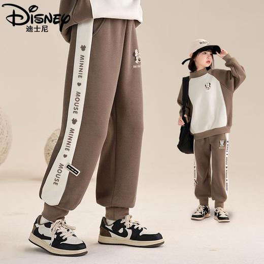 迪士尼儿童加绒裤子女孩加厚冬季女童卫裤一体绒女大童保暖裤外穿 商品图4