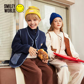 立减10【SMILEY WORLD秋冬儿童马甲男女童外套摇粒绒外穿棉马甲】S23335J101#异业福利