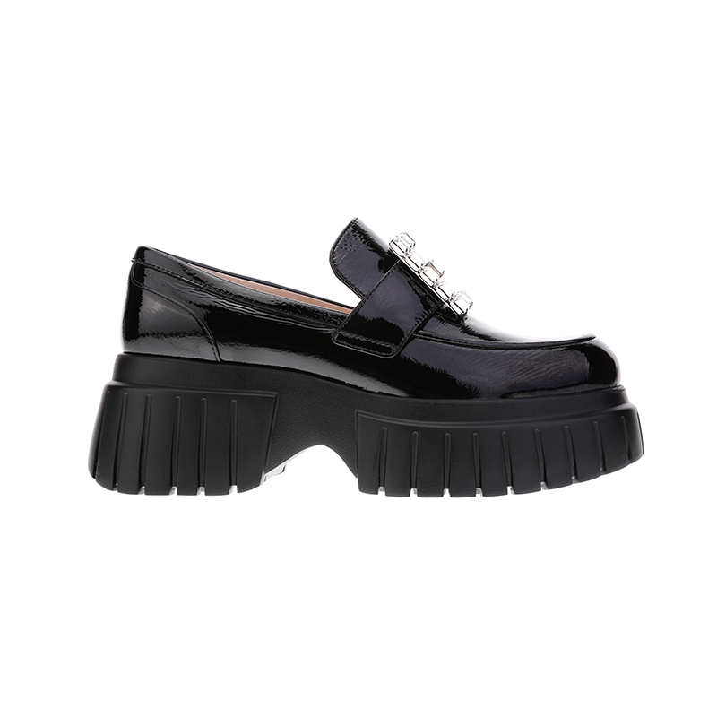 sheme新生系列女士乐福鞋经典厚底E型扣件年轻帅气亮皮可定制