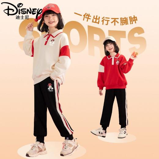 迪士尼女童加绒裤子冬季新款儿童冬装裤子女孩中大童运动休闲裤厚 商品图6