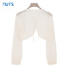 NUTS商场同款夏季白色设计感简约气质小披肩长袖衬衫425011175 商品缩略图1