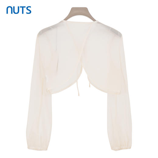 NUTS商场同款夏季白色设计感简约气质小披肩长袖衬衫425011175 商品图1