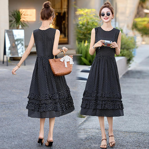 时尚波点，无袖背心连衣裙 &M50071 商品图2