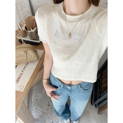 【110元任选2件】最后一波现货！夏季字母刺绣正肩T恤 商品图2