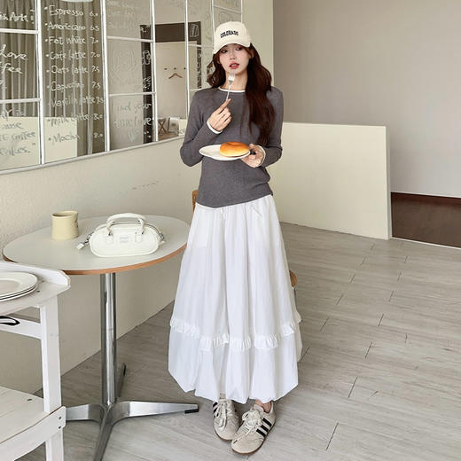 【YW】无忧购防晒花苞裙女夏慵懒风宽松蓬蓬休闲裙高腰遮肉半身裙长裙LB52018（截单后3-5天发货） 商品图4