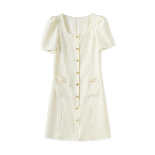 「高货wl」全新升级【铂金会员330/天猫439/差价109】(71251)洛诗琳法式名媛小香风连衣裙2025夏季方领收腰显瘦裙子女 商品图4