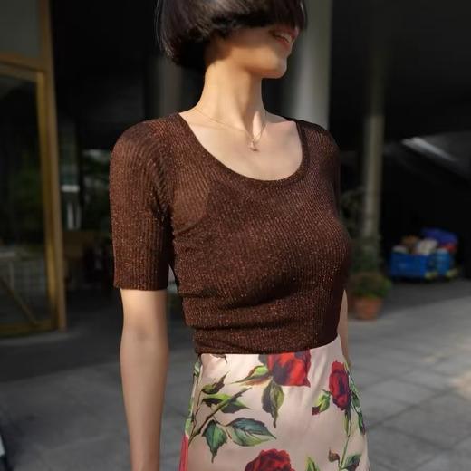 【à perles】进口闪闪针织U领上衣 商品图2