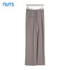 NUTS商场同款夏季纯色松紧腰系带百搭气质宽松休闲长裤428072423 商品缩略图1