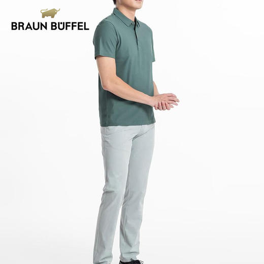BRAUN BUFFEL/布兰施男士轻奢纯色通勤商务休闲POLO衫翻领T恤 商品图4