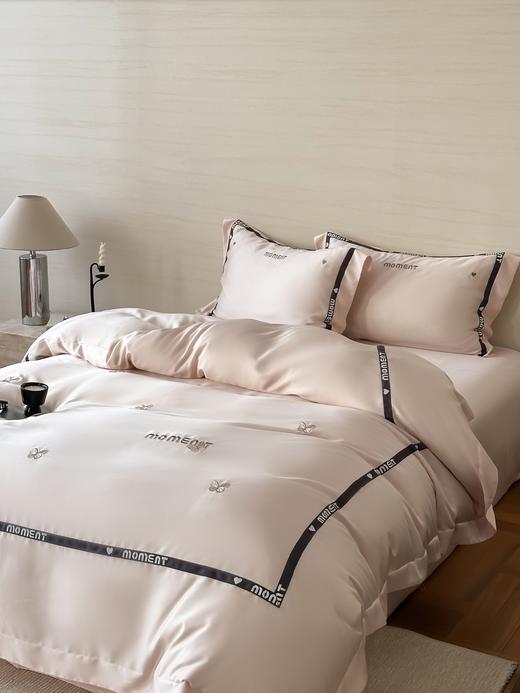 自然醒60支奥地利进口兰精天丝绣花黑边四件套HS 商品图1