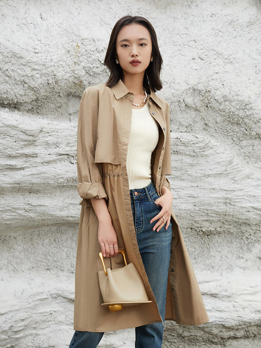 经典焕新！卡其色风衣，解锁随性自在的都市穿搭 商品图0