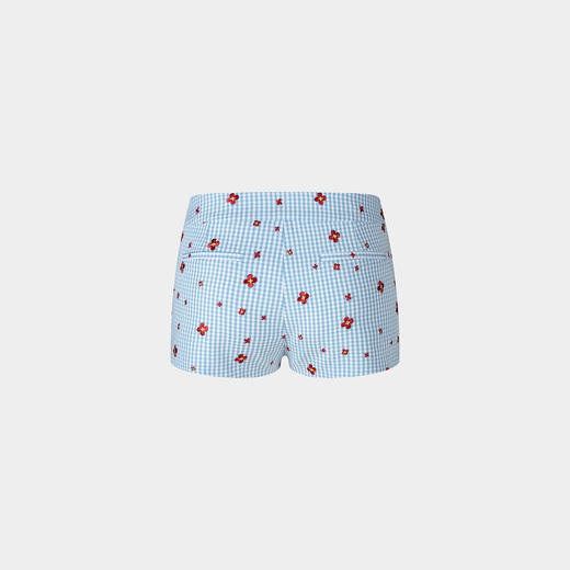 Herlian2025年秋季新品女士手工刺绣格纹碎花短裤 商品图1