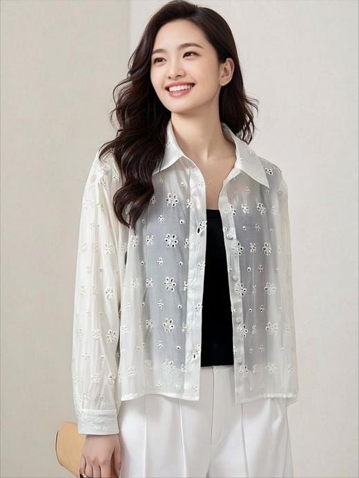 100%天丝【新品推荐】23110重工刺绣花朵防晒外套-喜出 商品图1