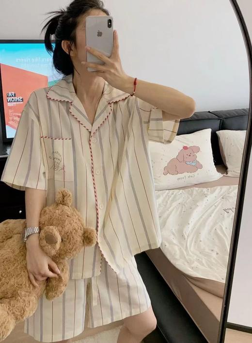 ‼官w同步在售💰400+‼ 【野兽派t*bh同款天丝棉家居服】春夏挚爱的舒适体感‼  ✔50%+莱赛尔天丝面料+50%的混纺体感，真丝完美平替，吸湿透气，触感爽滑，自带凉感0 商品图5