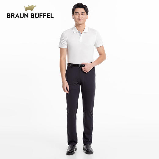 BRAUN BUFFEL/布兰施男士轻奢印花短袖POLO衫舒适百搭翻领短袖T恤 商品图4