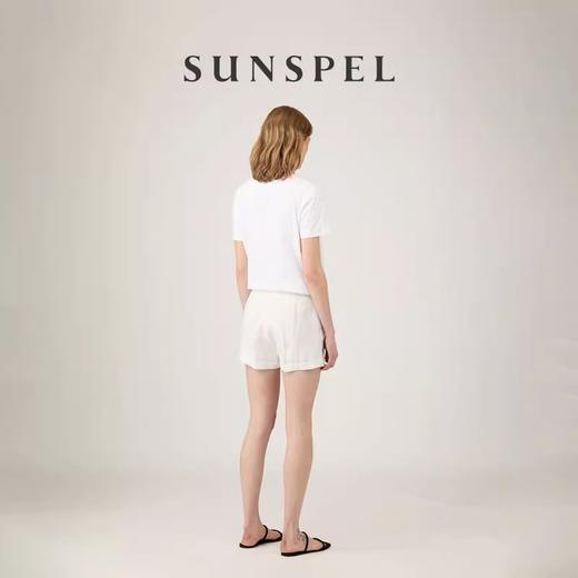 【亚麻系列】SUNSPEL 女士春夏白色亚麻短裤时尚度假休闲短裤 商品图2