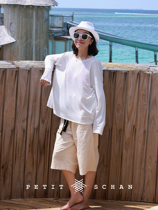 PETIT SCHAN小闪 CLO#860 Plain description 素写 棉混纺轻薄长袖T恤防晒衫 商品图4