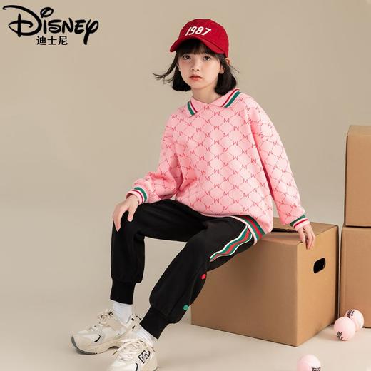迪士尼女童加绒卫衣2024新款儿童plol领上衣长袖女大童打底衫冬季 商品图5