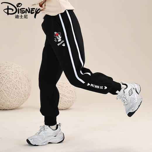 迪士尼女童加绒裤子一体绒外穿2024新款女大童运动裤冬季加厚卫裤 商品图4