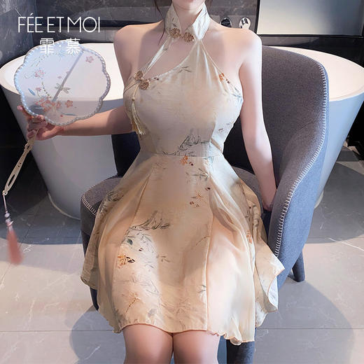 【情趣内衣】霏慕新中式A字露臀印花旗袍6246 商品图9