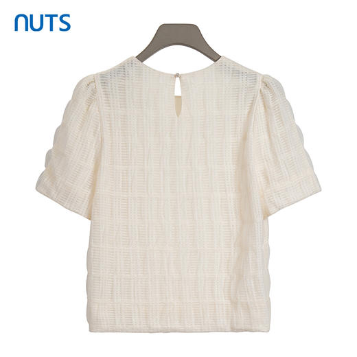 NUTS商场同款夏季圆领简约肌理感直筒短袖套头衫428013551 商品图1