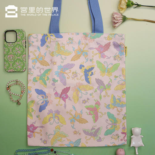 【宫里帆布袋】百福彩蝶帆布袋 商品图3