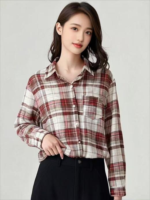 【新品推荐】CS-21仿棉麻夏季红格衬衫防晒外套-喜出 商品图0