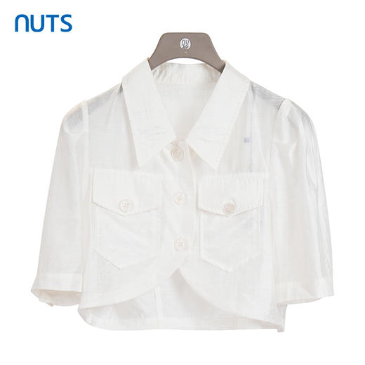 NUTS商场同款夏季白色简约通勤时尚T恤423041182 商品图0