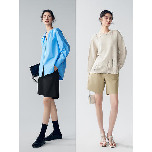 352624003-初棉小带盖五分西装短裤 商品图4