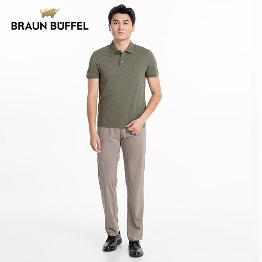 BRAUN BUFFEL/布兰施男士轻奢商务休闲翻领短袖polo衫舒适百搭T恤 商品图4
