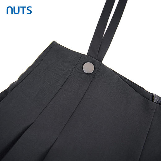 NUTS商场同款夏季黑色休闲直筒阔腿简约百搭背带裤423072207 商品图2