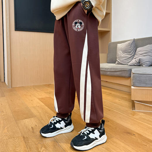 【Disney/迪士尼】冬款男童加绒裤子 加厚冬季童卫裤洋气保暖休闲裤 商品图0