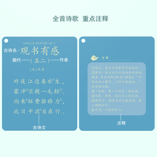 背古诗识汉字学前启蒙字卡：小学必背古诗112首（5-6年级） 商品图5