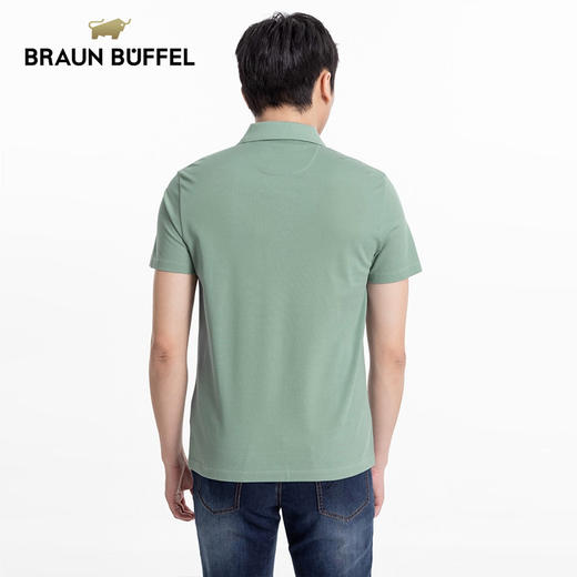BRAUN BUFFEL/布兰施男士轻奢商务休闲翻领短袖polo衫舒适百搭T恤 商品图3