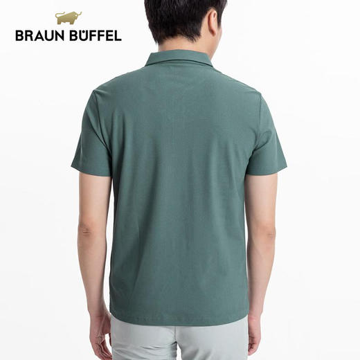 BRAUN BUFFEL/布兰施男士轻奢纯色通勤商务休闲POLO衫翻领T恤 商品图2