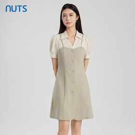 NUTS商场同款夏季时尚通勤气质拼接宽松短袖连衣裙425101018