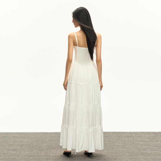 Ariseism美式复古白色吊带连衣裙女2025夏季新款裙子修身显瘦长裙 商品图4